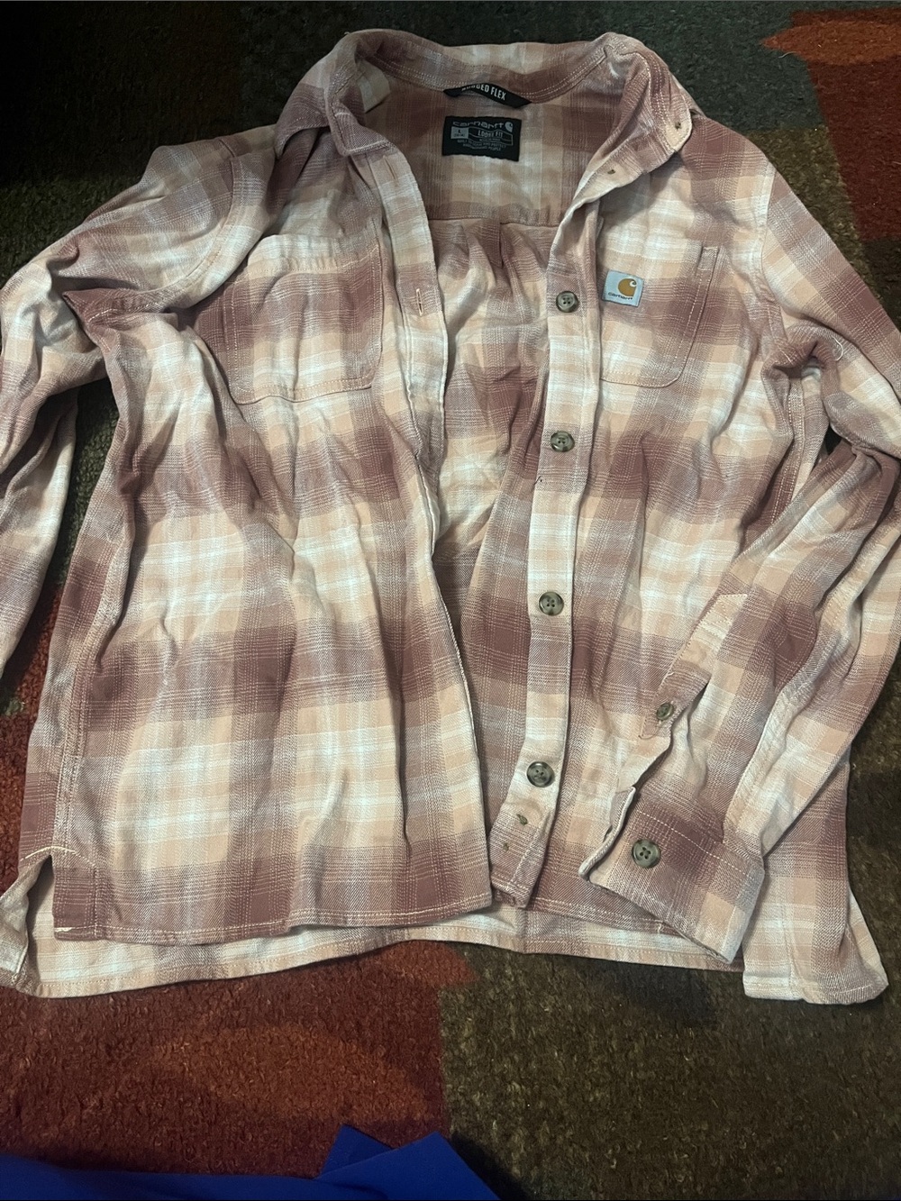 Carhartt Womens Pink Plaid Flannel Shirt